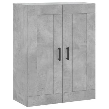 Highboard Concrete Grey 69.5x34x180 cm Engineered Wood