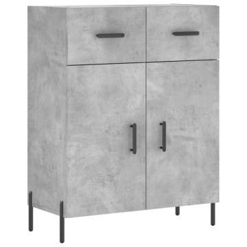 Highboard Concrete Grey 69.5x34x180 cm Engineered Wood