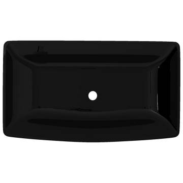 Ceramic Bathroom Sink Basin Black Rectangular