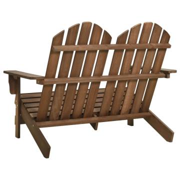 2-Seater Garden Adirondack Chair Solid Fir Wood Brown