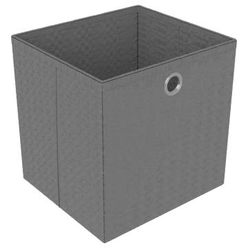 4-Cube Display Shelf with Boxes Grey 69x30x72.5 cm Fabric