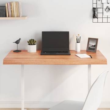 Table Top Light Brown 100x50x(2-6) cm Treated Solid Wood Oak