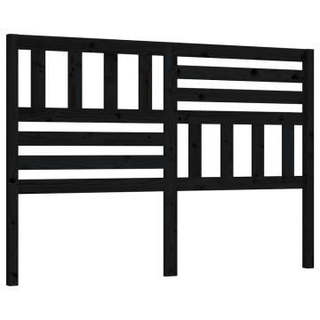 Bed Headboard Black 141x4x100 cm Solid Wood Pine