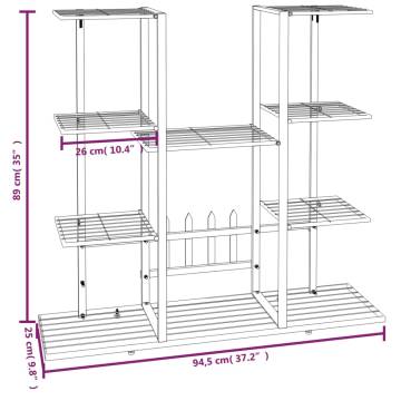 Flower Stand 94.5x25x89 cm White Iron