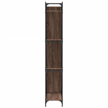 Bookcase Brown Oak 79x30x180 cm Engineered Wood and Metal