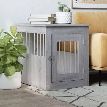 Dog Crate Furniture Grey Sonoma 55x75x65 cm Engineered Wood