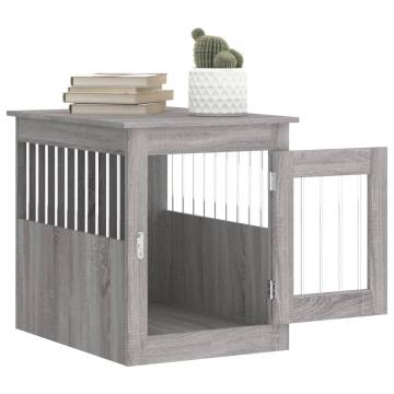 Dog Crate Furniture Grey Sonoma 55x75x65 cm Engineered Wood