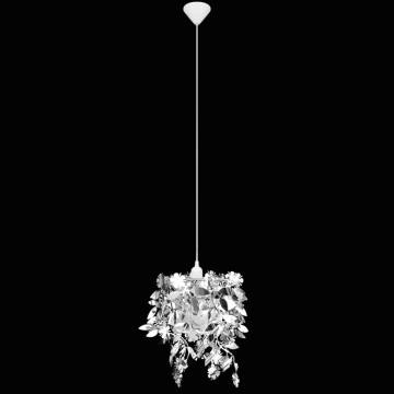 Leaves Paillette Pendant Chandelier Lamp 21,5 x 30 cm Silver