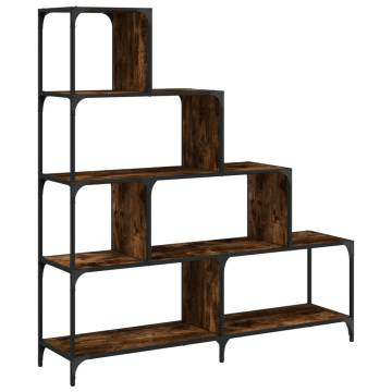 Bookcase 4-Stair Smoked Oak 139x33.5x149 cm Engineered Wood