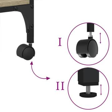 Printer Stand 3-Tier Sonoma Oak 50x41x75 cm Engineered Wood