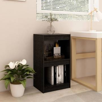 Book Cabinet Black 40x30x71.5 cm Solid Pinewood