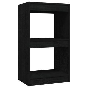 Book Cabinet Black 40x30x71.5 cm Solid Pinewood