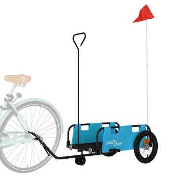 Bike Trailer Blue Oxford Fabric and Iron