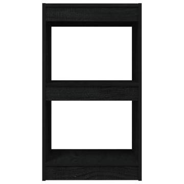 Book Cabinet Black 40x30x71.5 cm Solid Pinewood