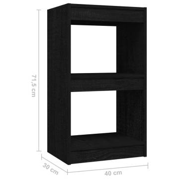 Book Cabinet Black 40x30x71.5 cm Solid Pinewood