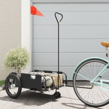 Bike Trailer Black Oxford Fabric and Iron