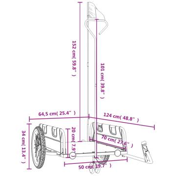 Bike Trailer Black Oxford Fabric and Iron