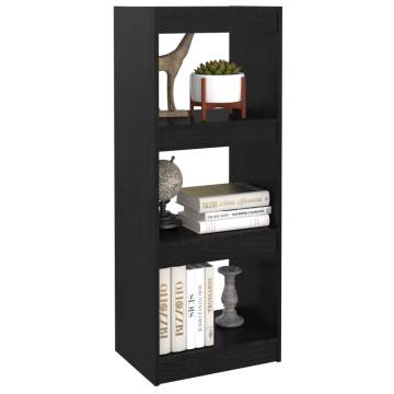 Book Cabinet/Room Divider Black 40x30x103.5 cm Solid Pinewood