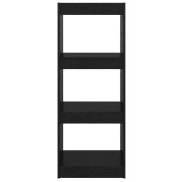 Book Cabinet/Room Divider Black 40x30x103.5 cm Solid Pinewood