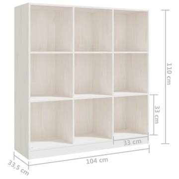 Book Cabinet/Room Divider White 104x33.5x110 cm Solid Pinewood