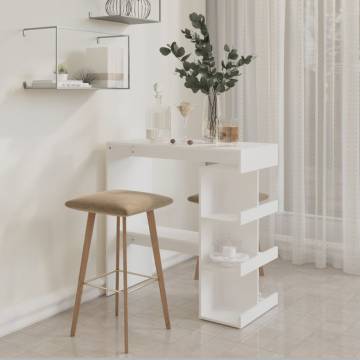 Bar Table with Storage Rack White 100x50x101.5 cm Engineered Wood