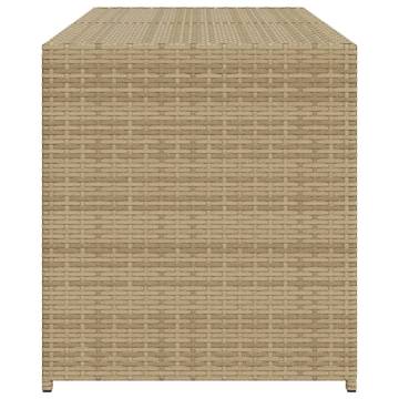 Garden Storage Box Mix Beige 283L Poly Rattan