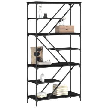 Bookshelf Black 91x36x176 cm Engineered Wood and Steel