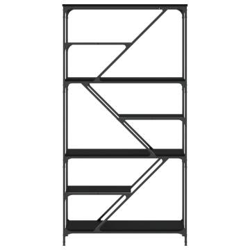 Bookshelf Black 91x36x176 cm Engineered Wood and Steel