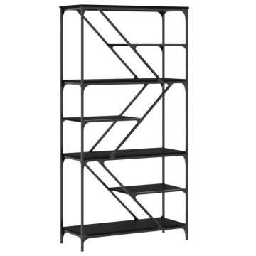 Bookshelf Black 91x36x176 cm Engineered Wood and Steel