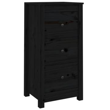 Sideboard Black 40x35x80 cm Solid Wood Pine