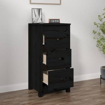 Sideboard Black 40x35x80 cm Solid Wood Pine