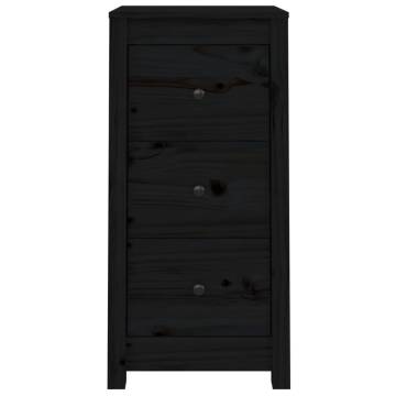 Sideboard Black 40x35x80 cm Solid Wood Pine