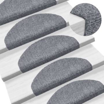 Self-adhesive Stair Mats 5 pcs Light Grey 65x21x4 cm Needle Punch