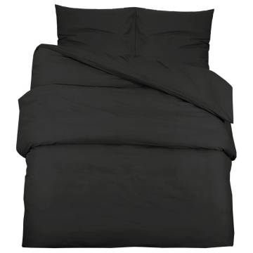 Duvet Cover Set Black 240x220 cm Cotton