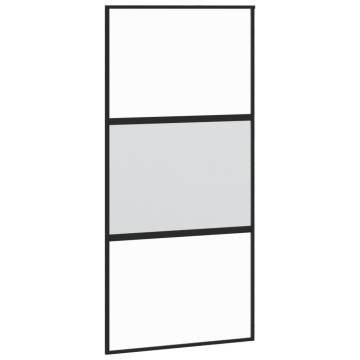 Sliding Door Black 102.5x205 cm Tempered Glass and Aluminium