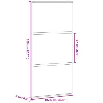 Sliding Door Black 102.5x205 cm Tempered Glass and Aluminium