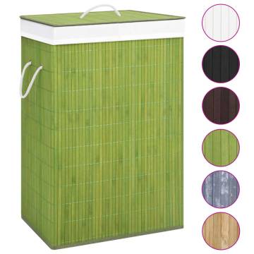 Bamboo Laundry Basket Green 72 L