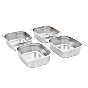 Gastronorm Containers 4 pcs GN 1/2 100 mm Stainless Steel