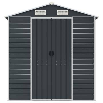 Garden Shed Anthracite 191x385x198 cm Galvanised Steel