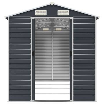 Garden Shed Anthracite 191x385x198 cm Galvanised Steel