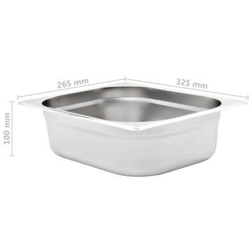 Gastronorm Containers 4 pcs GN 1/2 100 mm Stainless Steel