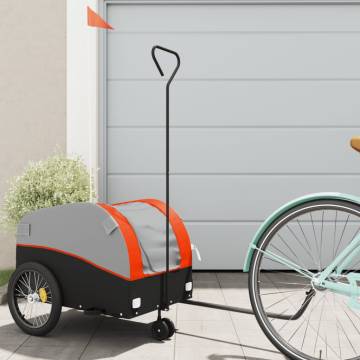 Bike Trailer Black and Orange 30 kg Iron