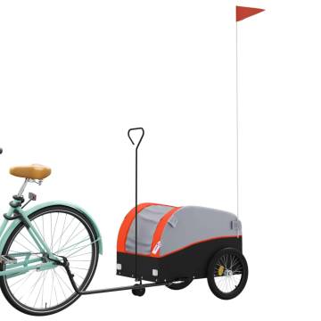 Bike Trailer Black and Orange 30 kg Iron