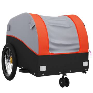 Bike Trailer Black and Orange 30 kg Iron