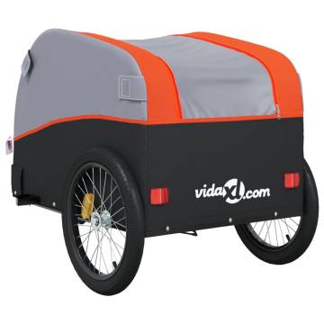 Bike Trailer Black and Orange 30 kg Iron