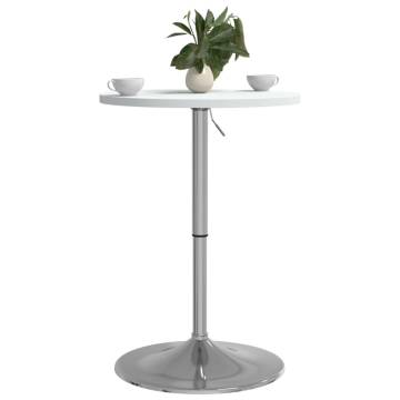 Bar Table White 50x50x90 cm Engineered Wood and Chromed Steel