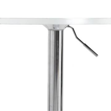 Bar Table White 50x50x90 cm Engineered Wood and Chromed Steel