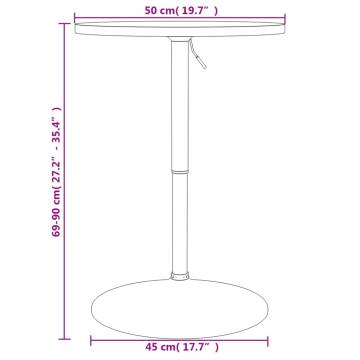 Bar Table White 50x50x90 cm Engineered Wood and Chromed Steel