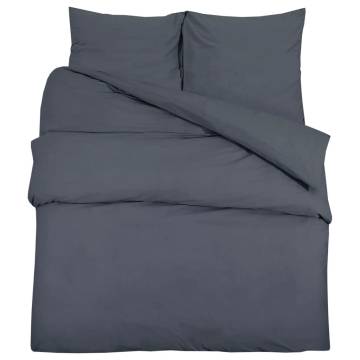 Duvet Cover Set Anthracite 200x220 cm Cotton