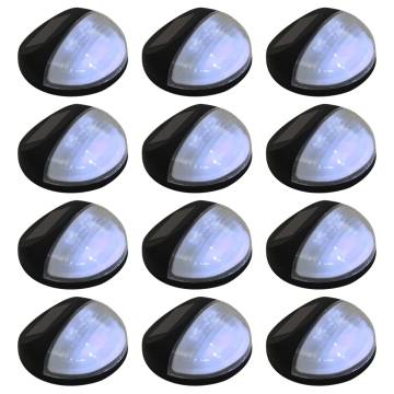 Outdoor Solar Wall Lamps LED 12 pcs Round Black